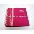 red fabric cover journal writing book